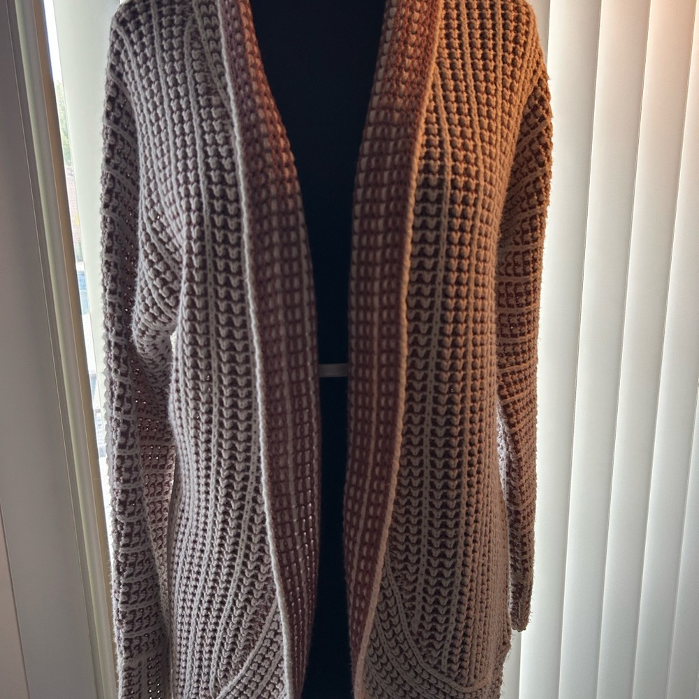 Pink Rose designs women’s Chunky Knit Cardigan brown/cream